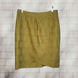 Anthropologie Edme & Esyllte Jacquard Floral Pattern Zippered Midi Skirt Size 6